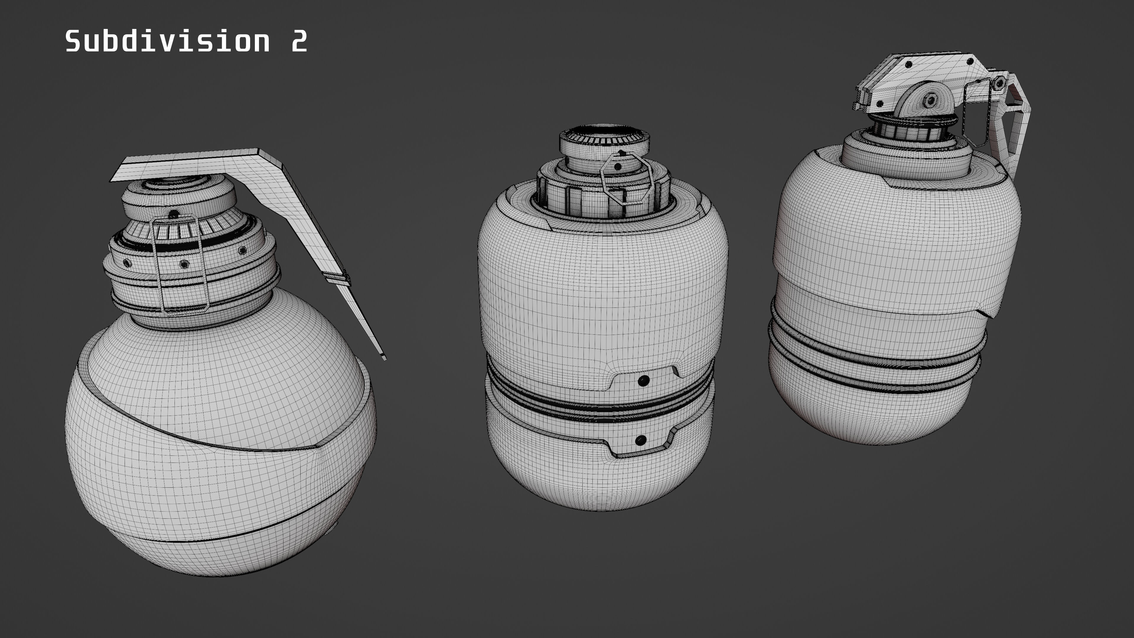 Sci-fi-Grenades Low-poly 3D model_17