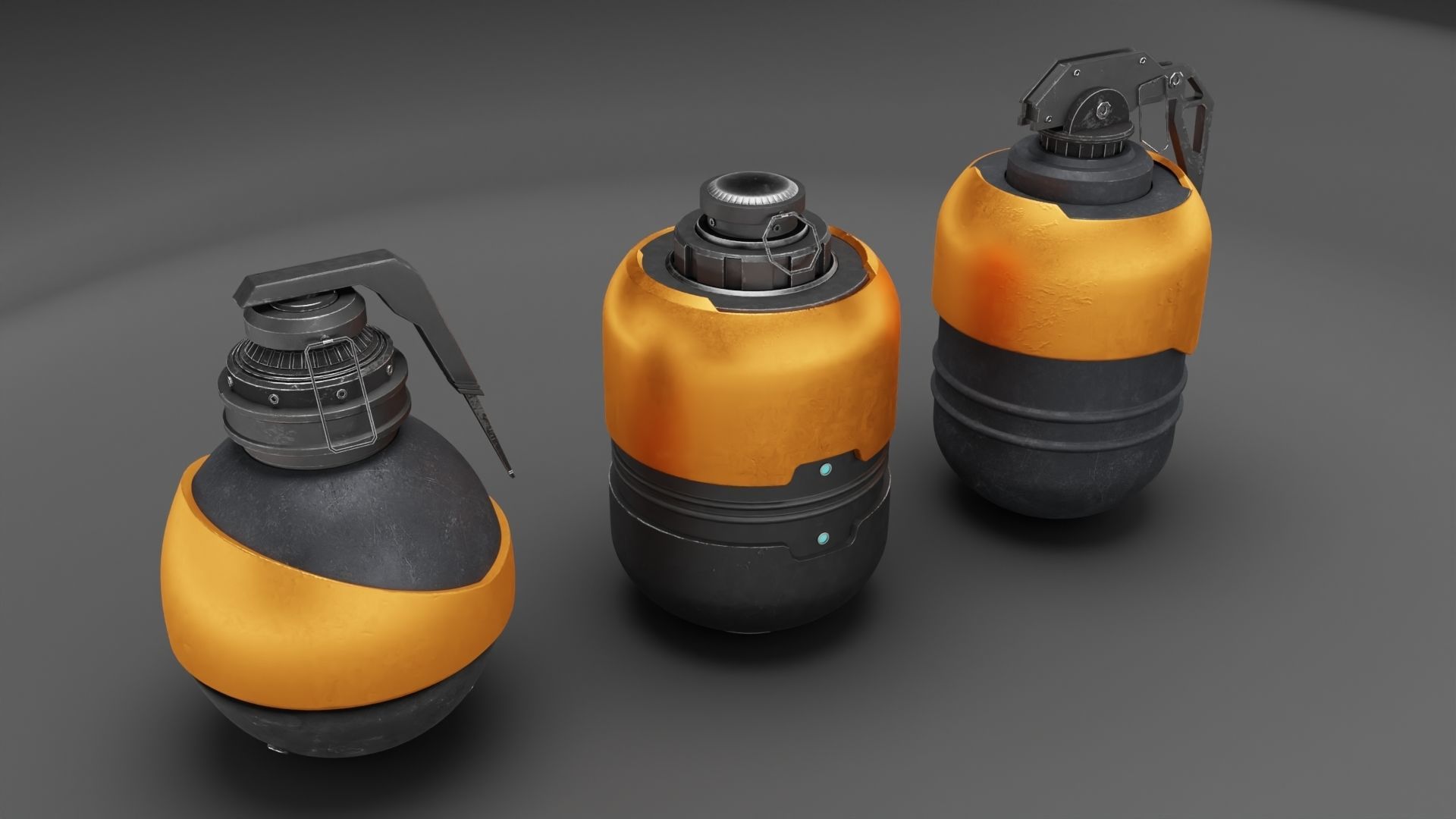 Sci-fi-Grenades Low-poly 3D model_2