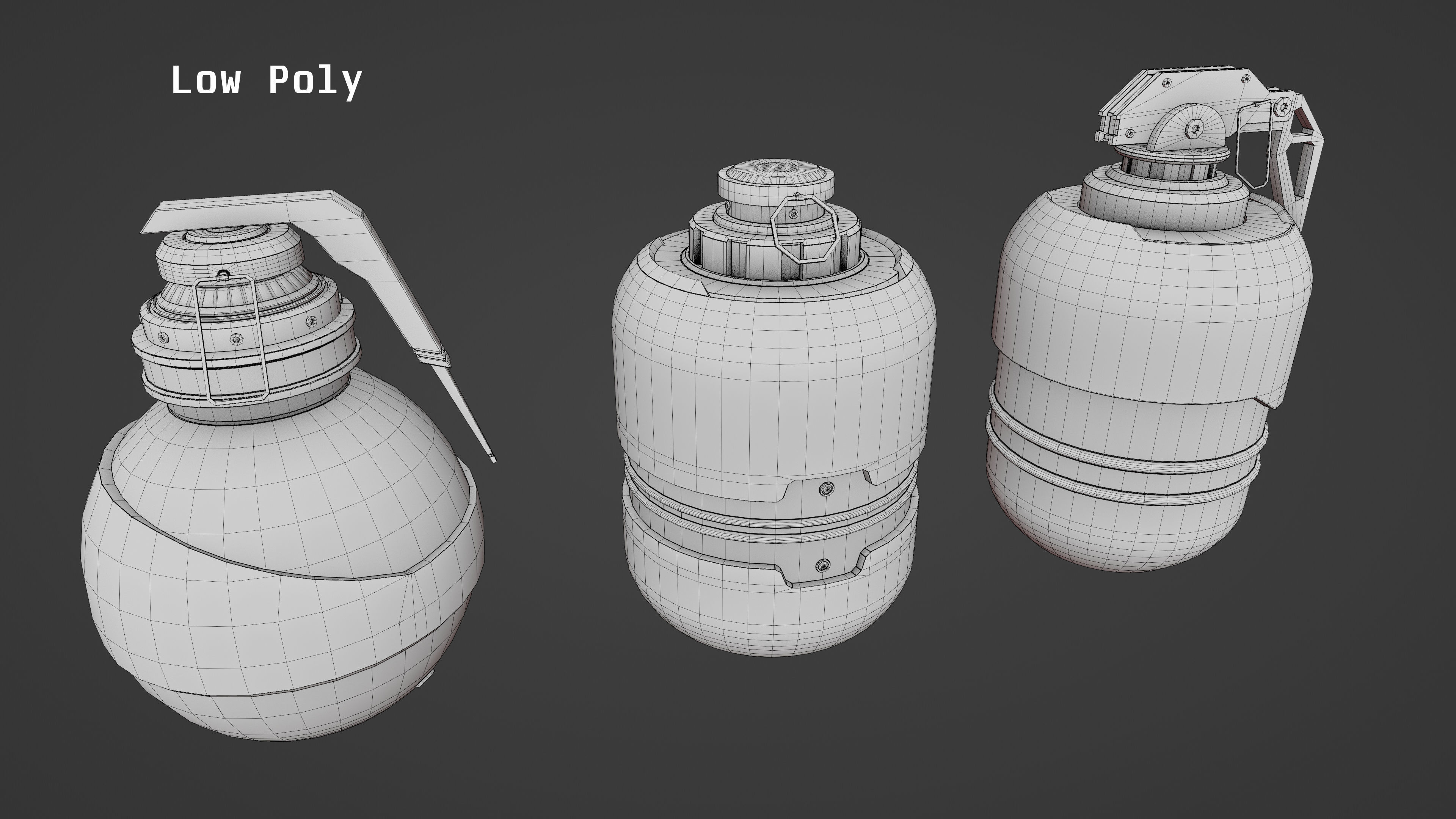 Sci-fi-Grenades Low-poly 3D model_15