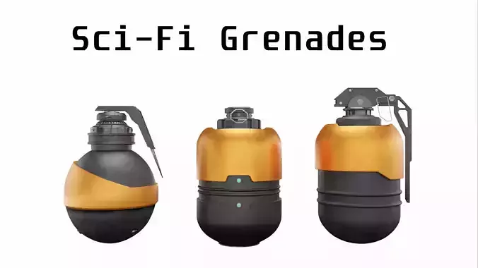 Sci-fi-Grenades Low-poly 3D model Sci-fi-Grenades Low-poly 3D model