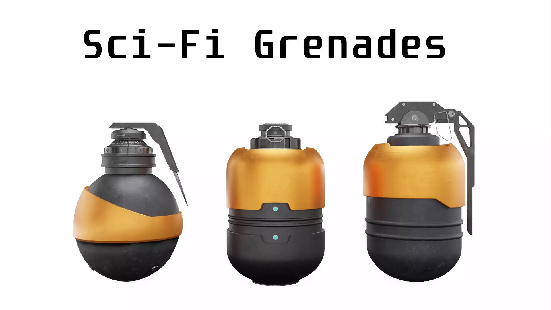 Sci-fi-Grenades Low-poly 3D model_0