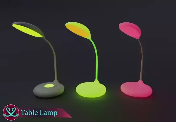Awesome Table Lamp Pack Graceful RGB Led Lamps Free low-poly 3D model