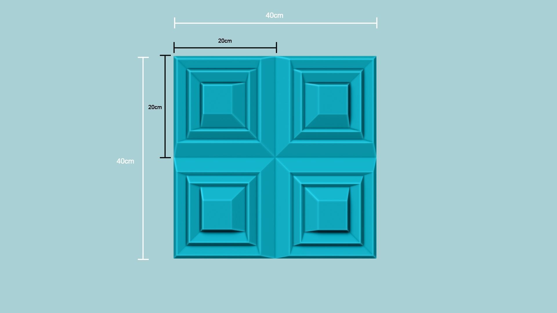 Wall Panel A06 Squares - Interior Design Decoration 3D print model_8