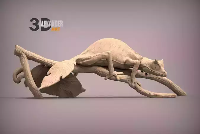 Fantastic leaf-tailed gecko 3D print model