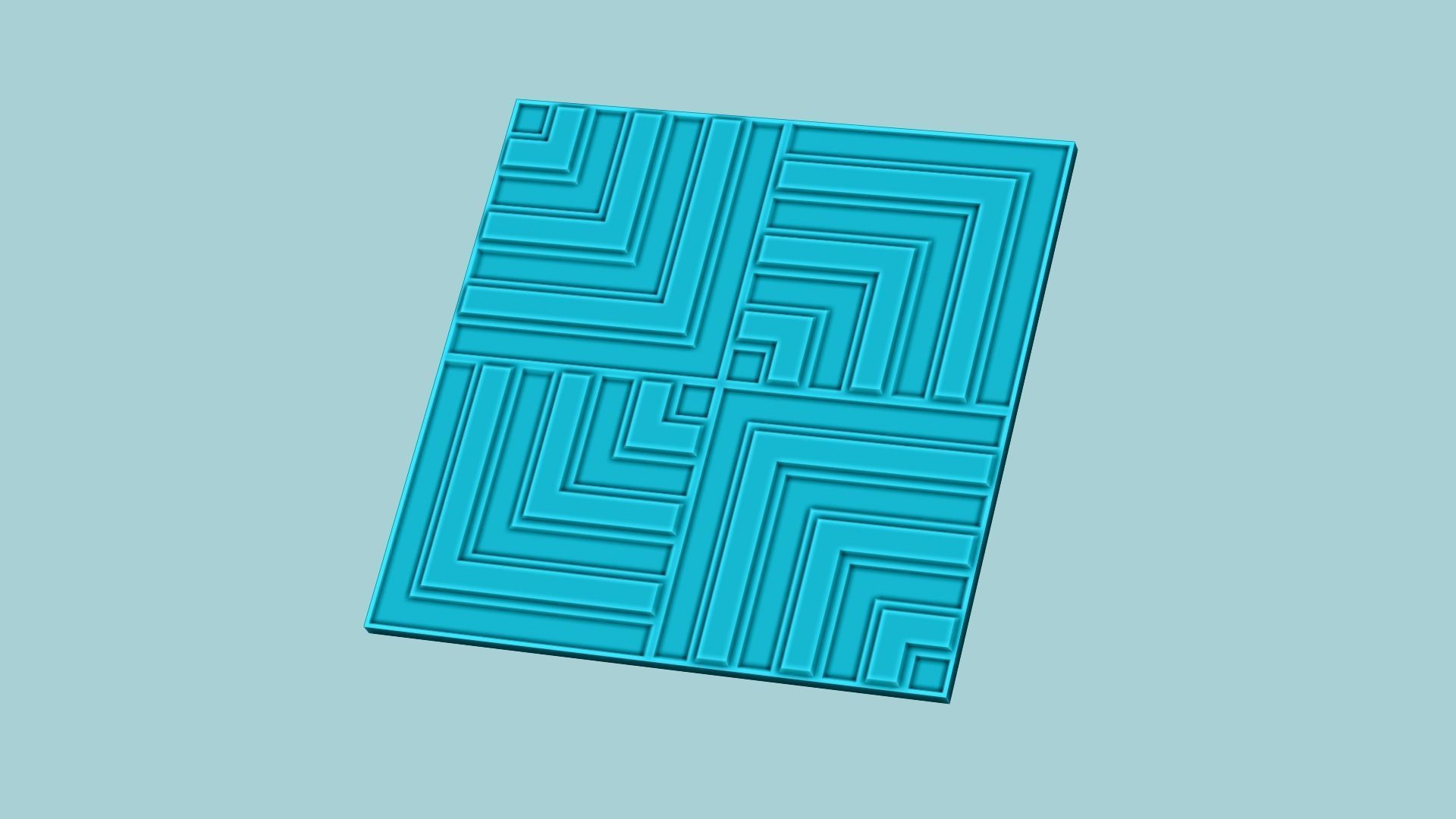 Wall Panel A10 Squares - Interior Design Decoration 3D print model_3