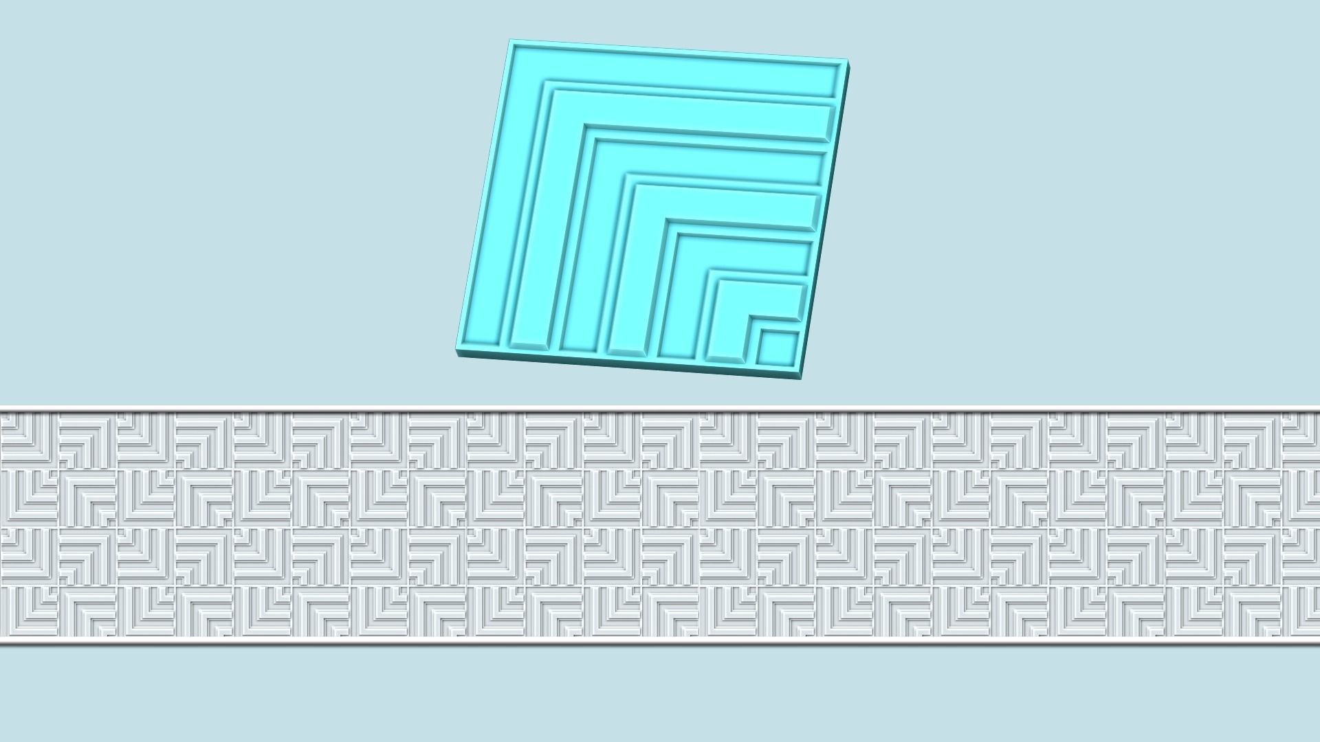 Wall Panel A10 Squares - Interior Design Decoration 3D print model_1