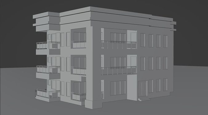 3 Unique Low-Poly Apartments Low-poly 3D model