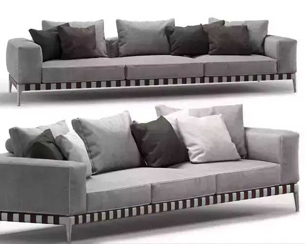 Flexform Gregory Sectional Sofa - 01 Low-poly 3D model