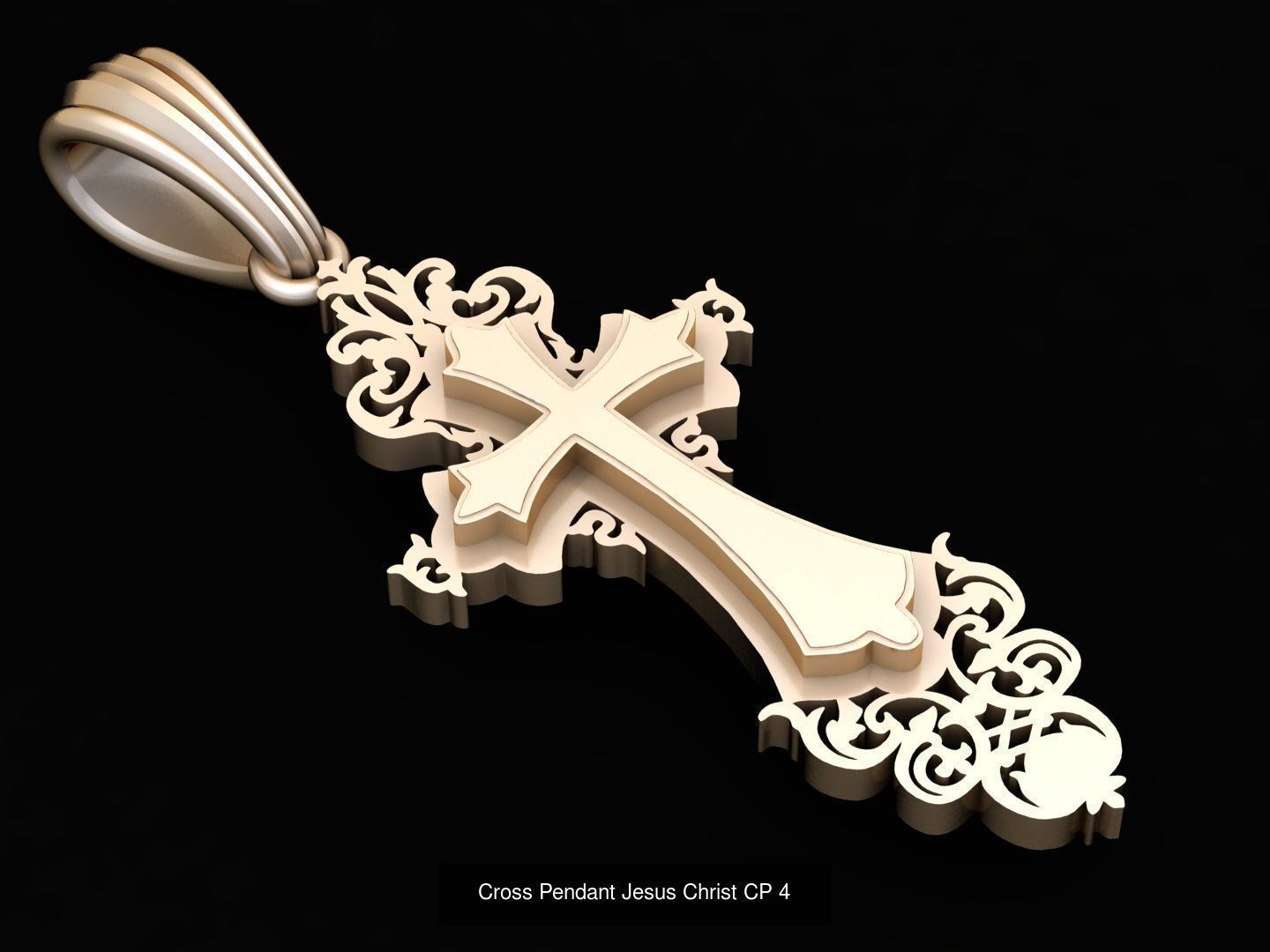 60 Design Cross Pendant Jesus Christ Light Gold Bulk Sale Off 3D Model Collection_18