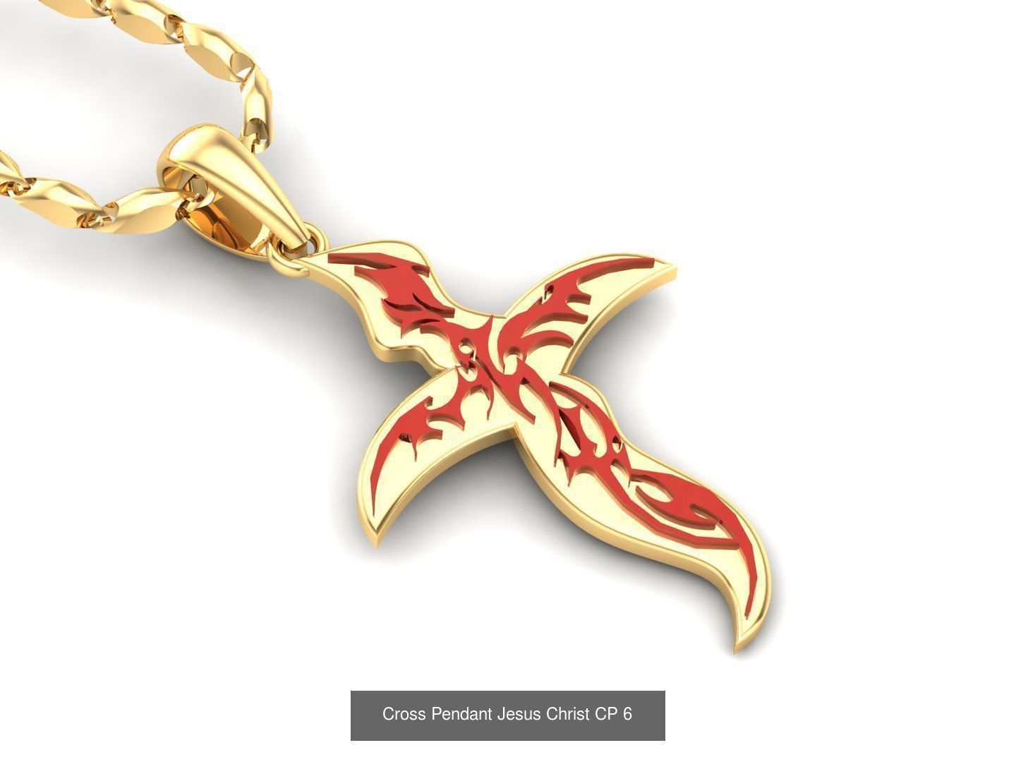 60 Design Cross Pendant Jesus Christ Light Gold Bulk Sale Off 3D Model Collection_16