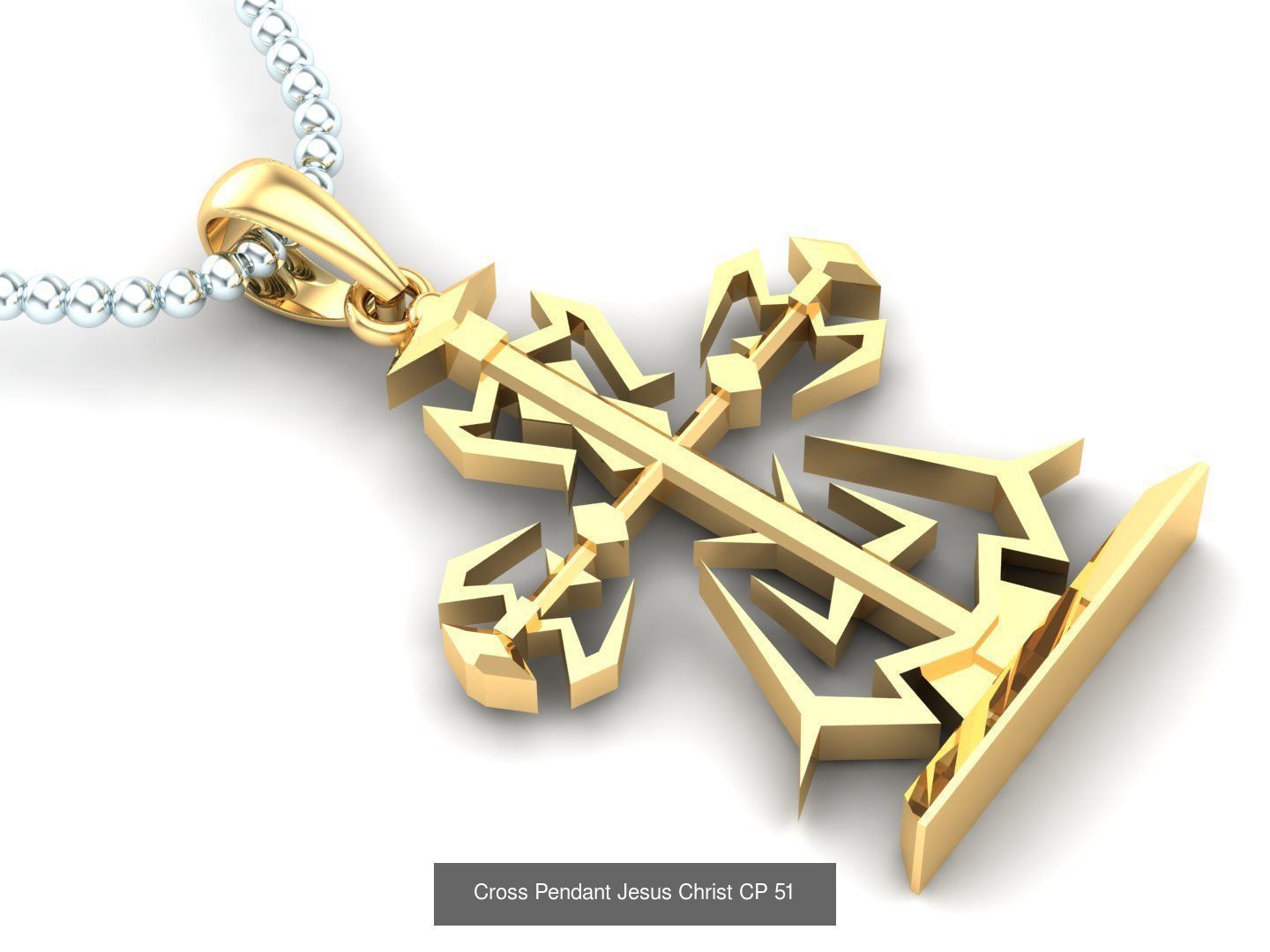 60 Design Cross Pendant Jesus Christ Light Gold Bulk Sale Off 3D Model Collection_55