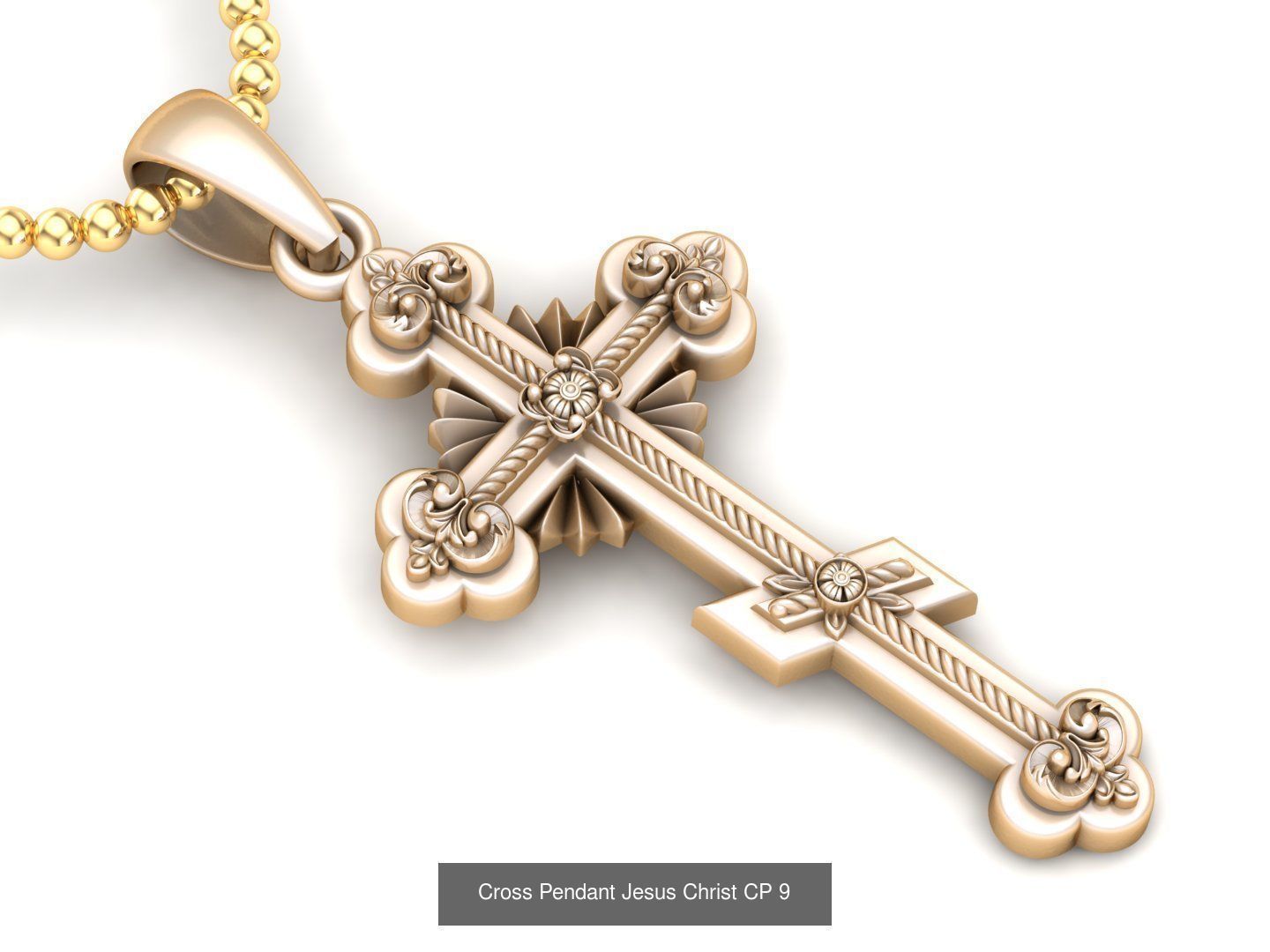 60 Design Cross Pendant Jesus Christ Light Gold Bulk Sale Off 3D Model Collection_13