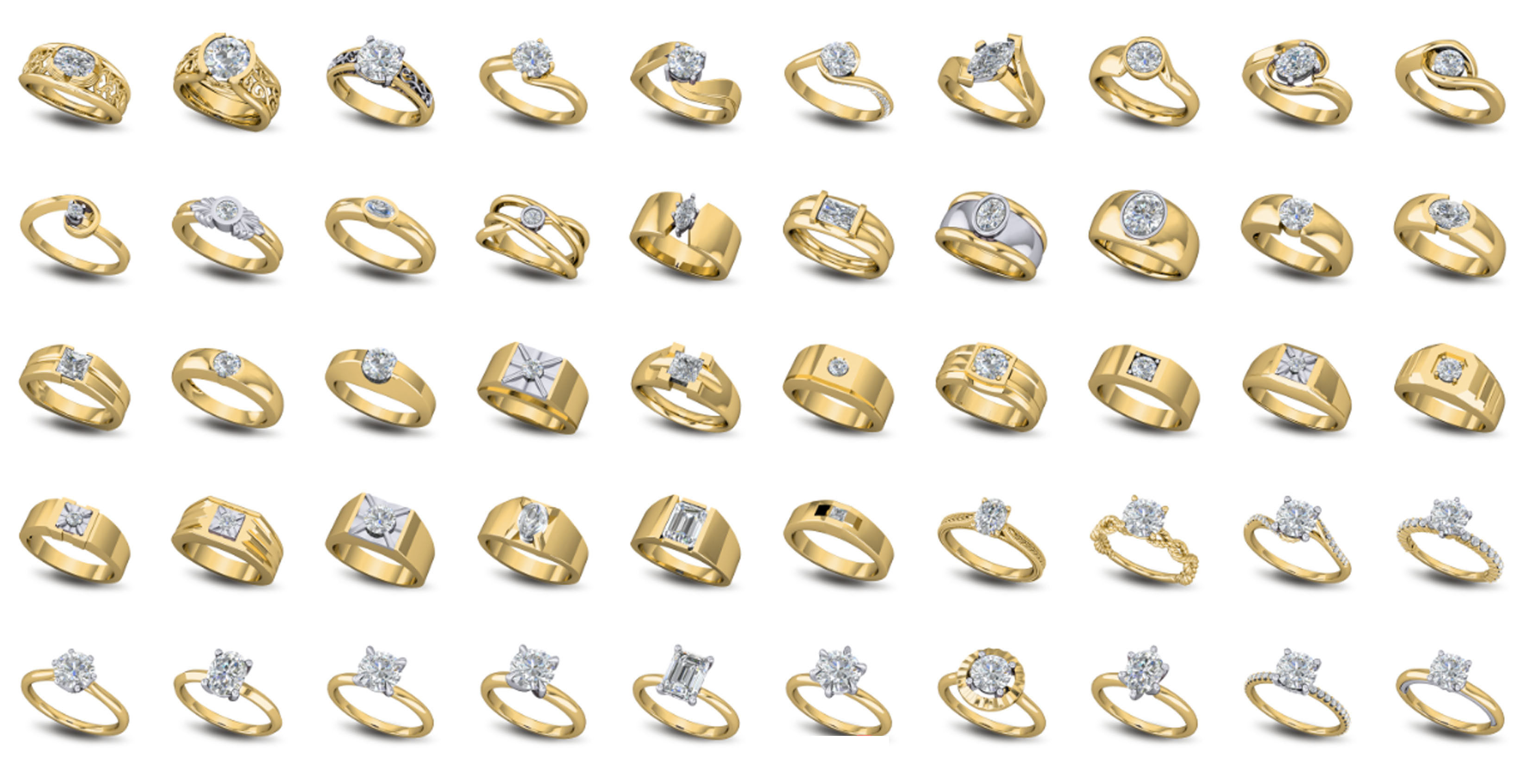 200  Collection 3d Ring Jewellery Models bulk Solitaire 3D print model_53