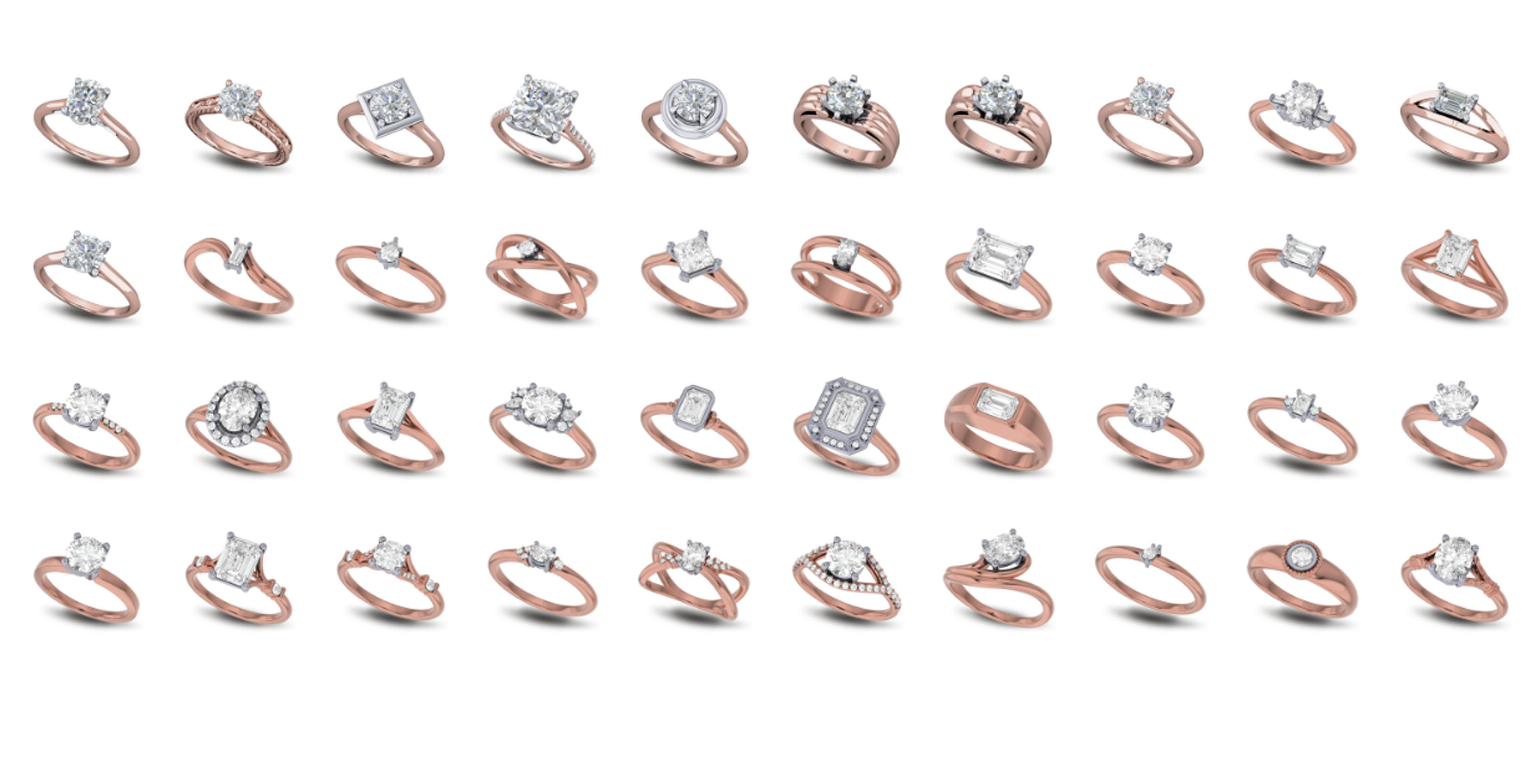 200  Collection 3d Ring Jewellery Models bulk Solitaire 3D print model_49