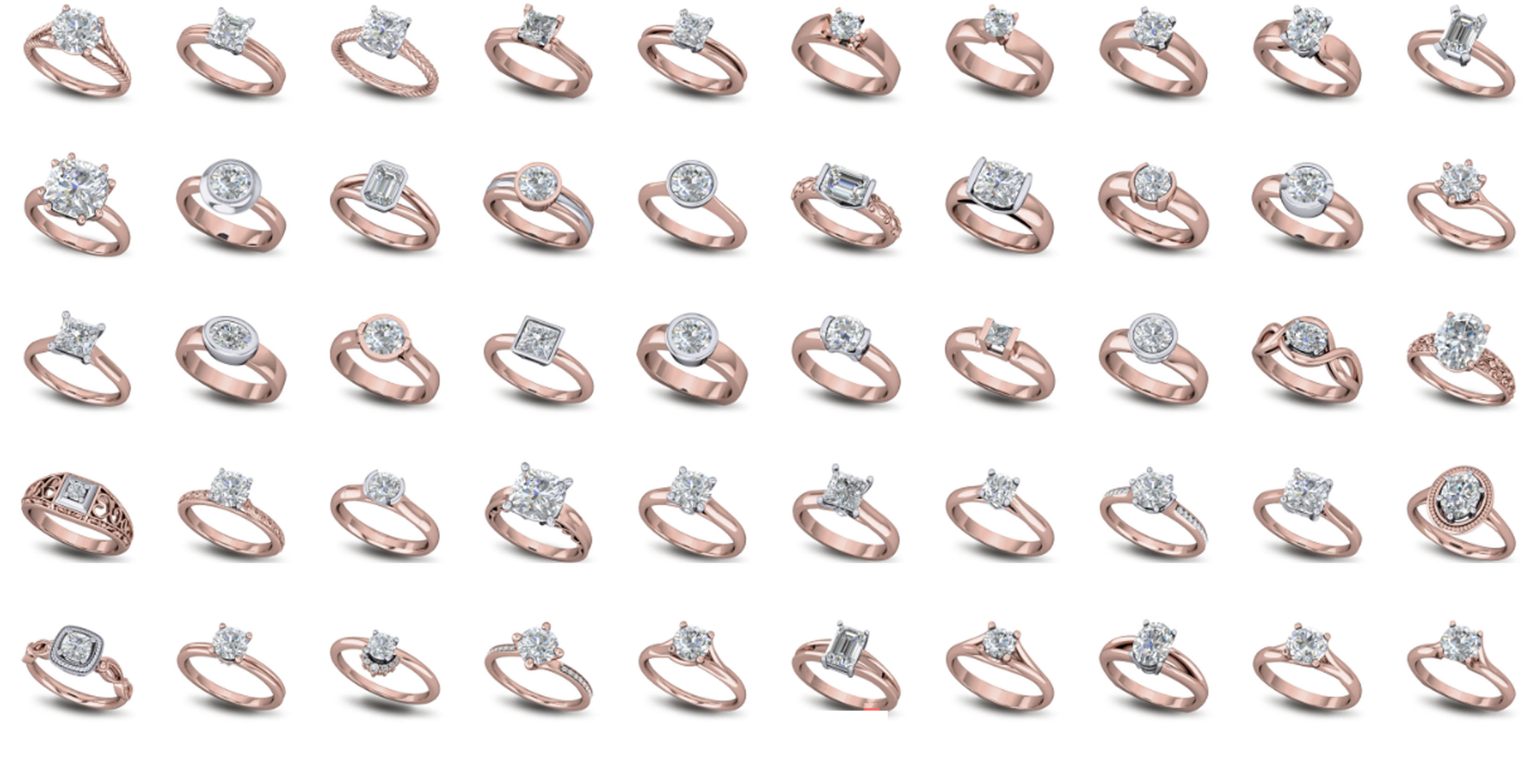 200  Collection 3d Ring Jewellery Models bulk Solitaire 3D print model_44