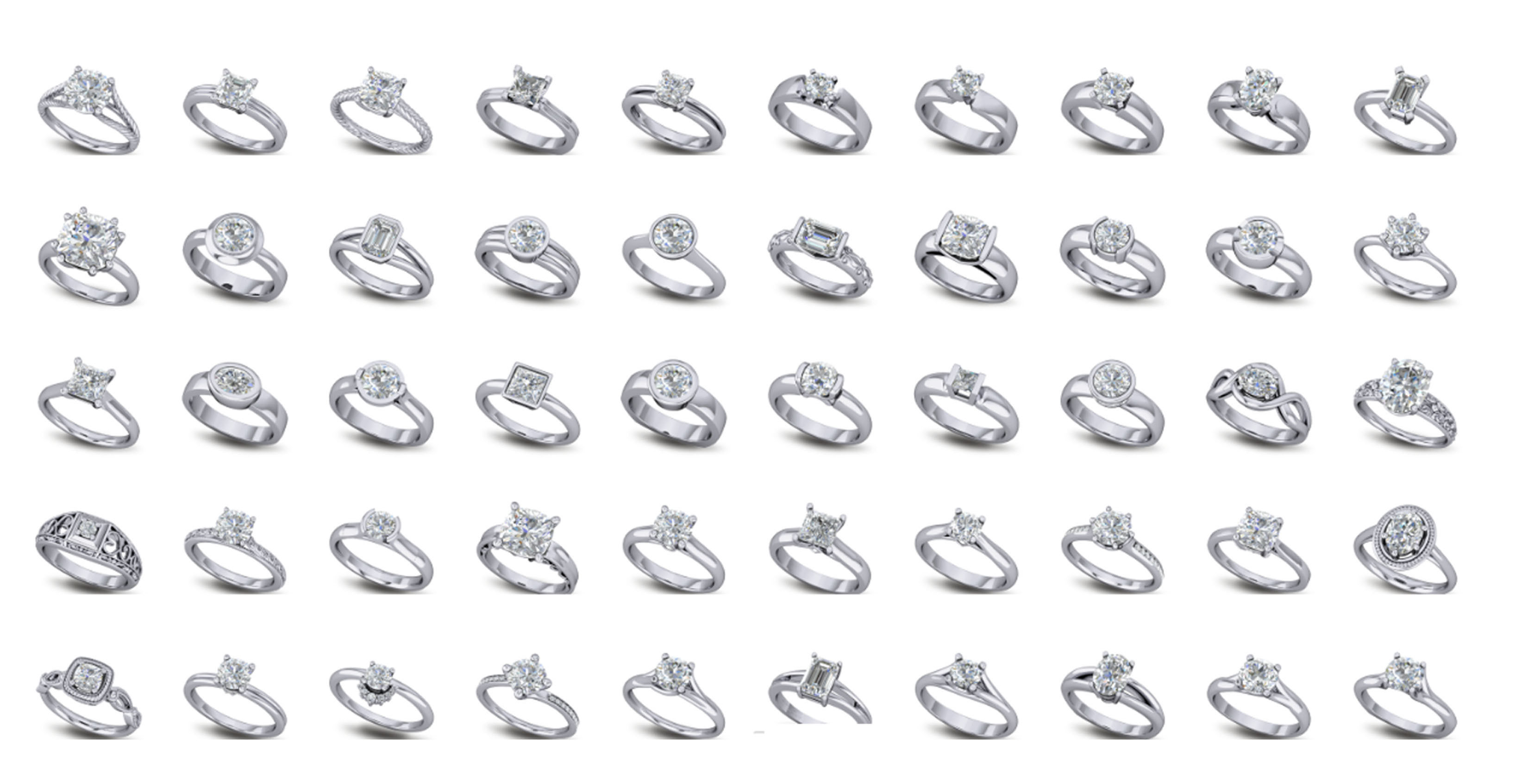 200  Collection 3d Ring Jewellery Models bulk Solitaire 3D print model_40