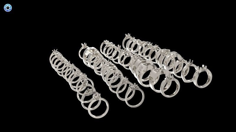 200  Collection 3d Ring Jewellery Models bulk Solitaire 3D print model_24