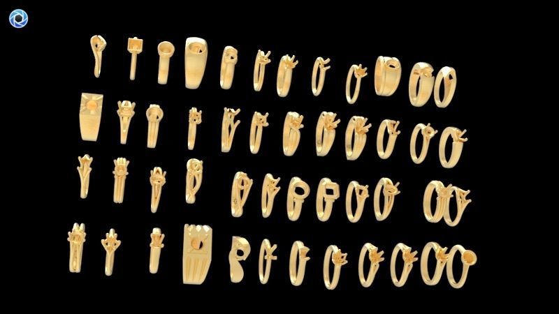 200  Collection 3d Ring Jewellery Models bulk Solitaire 3D print model_10
