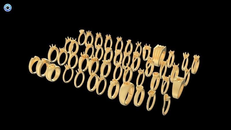 200  Collection 3d Ring Jewellery Models bulk Solitaire 3D print model_13