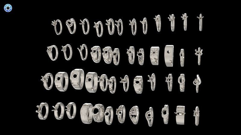 200  Collection 3d Ring Jewellery Models bulk Solitaire 3D print model_27