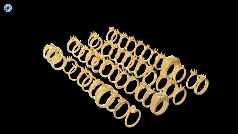 200  Collection 3d Ring Jewellery Models bulk Solitaire 3D print model_12