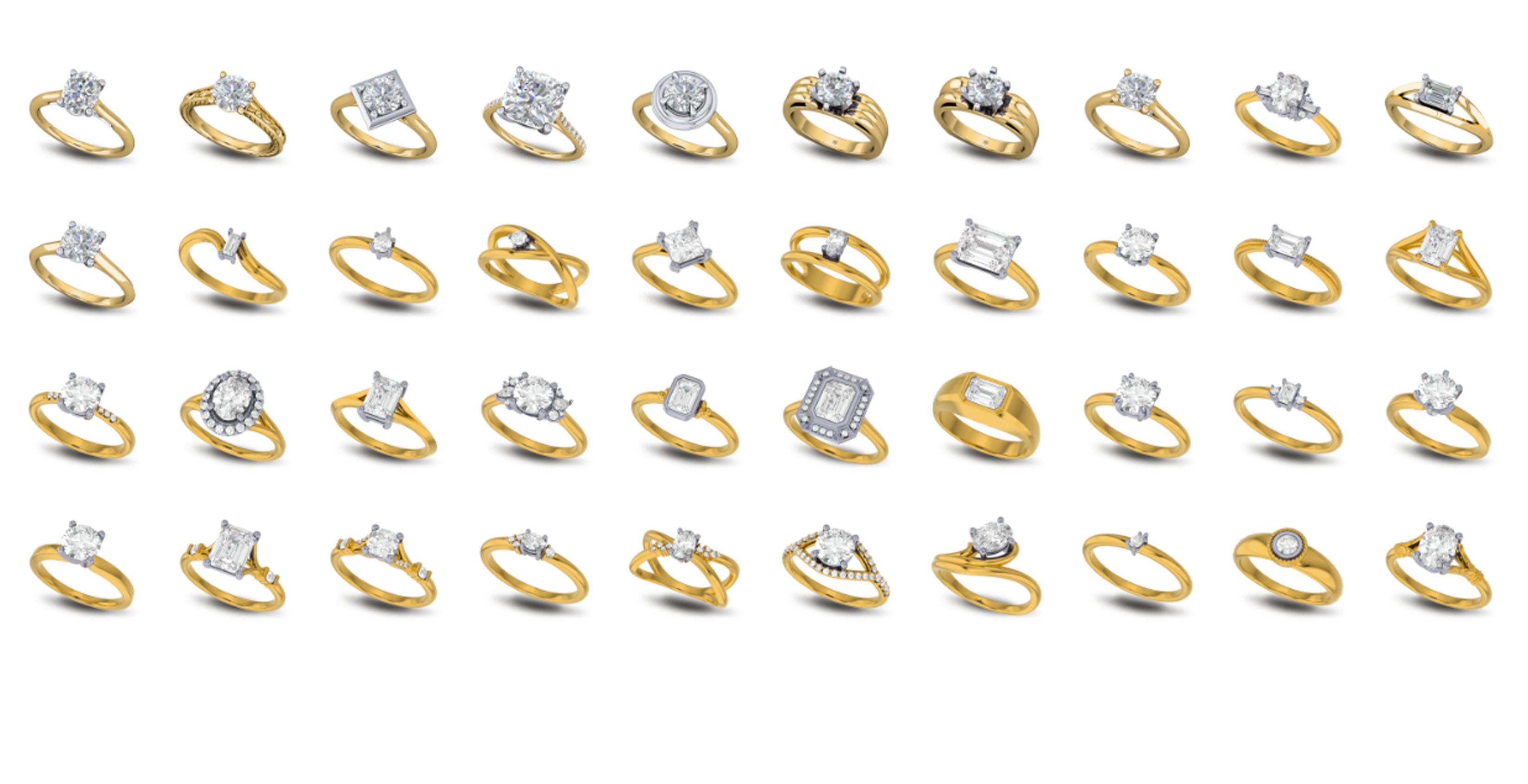 200  Collection 3d Ring Jewellery Models bulk Solitaire 3D print model_54