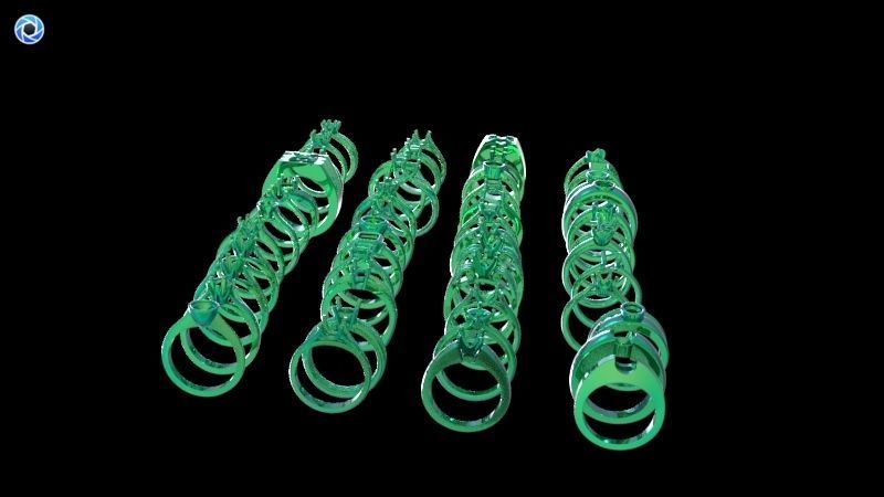 200  Collection 3d Ring Jewellery Models bulk Solitaire 3D print model_8