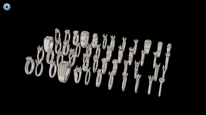 200  Collection 3d Ring Jewellery Models bulk Solitaire 3D print model_18