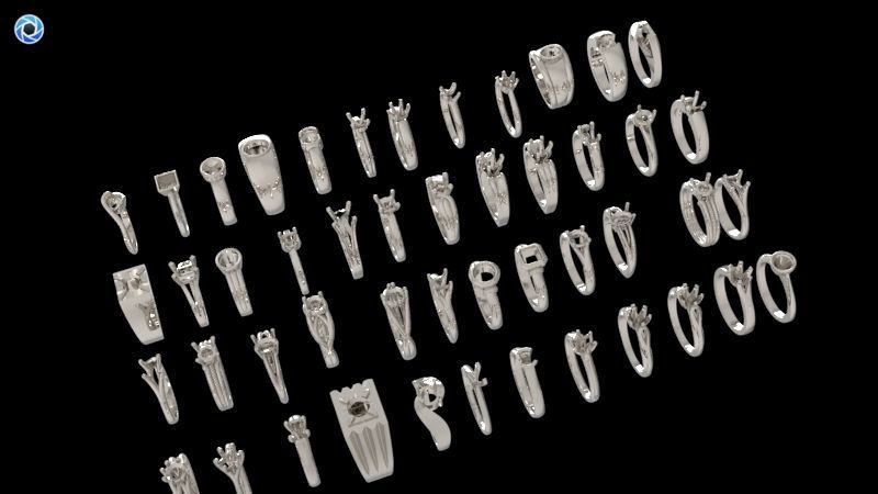 200  Collection 3d Ring Jewellery Models bulk Solitaire 3D print model_4