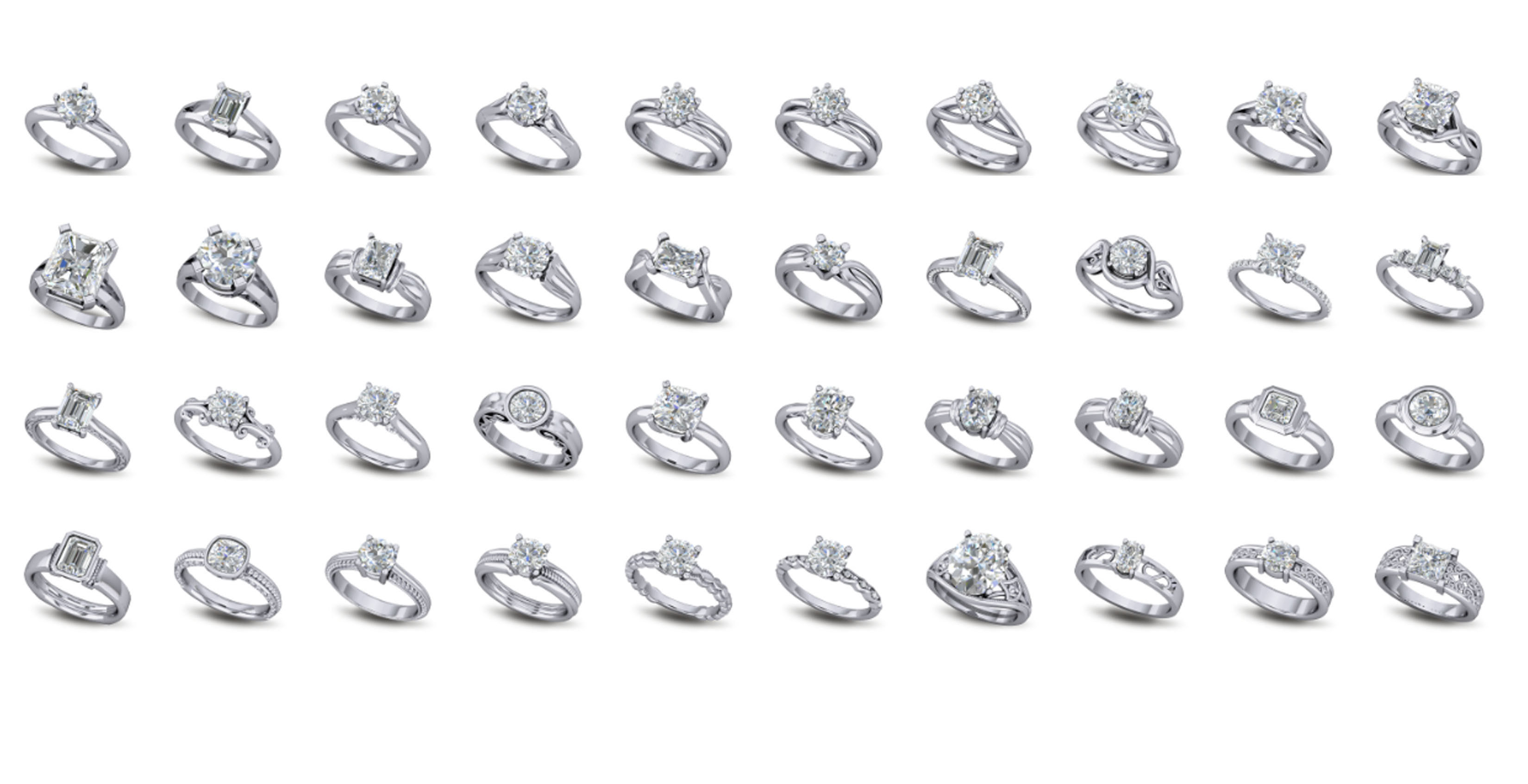 200  Collection 3d Ring Jewellery Models bulk Solitaire 3D print model_41