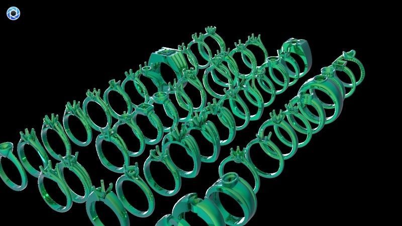200  Collection 3d Ring Jewellery Models bulk Solitaire 3D print model_9