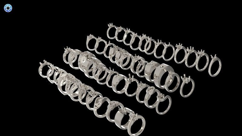 200  Collection 3d Ring Jewellery Models bulk Solitaire 3D print model_21