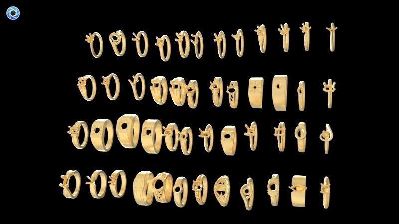200  Collection 3d Ring Jewellery Models bulk Solitaire 3D print model_22