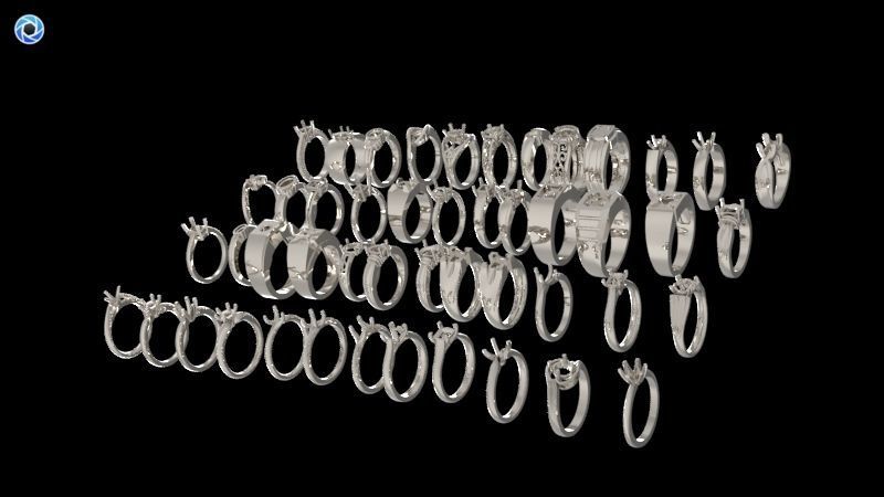 200  Collection 3d Ring Jewellery Models bulk Solitaire 3D print model_26