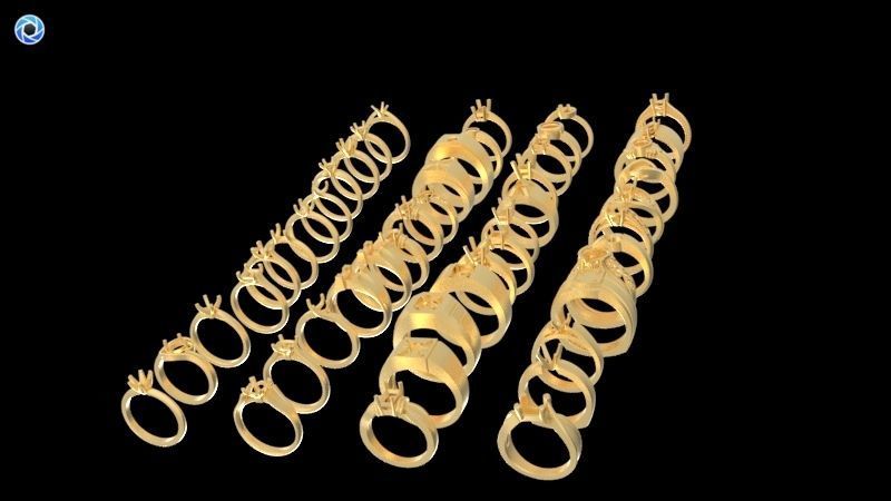 200  Collection 3d Ring Jewellery Models bulk Solitaire 3D print model_46