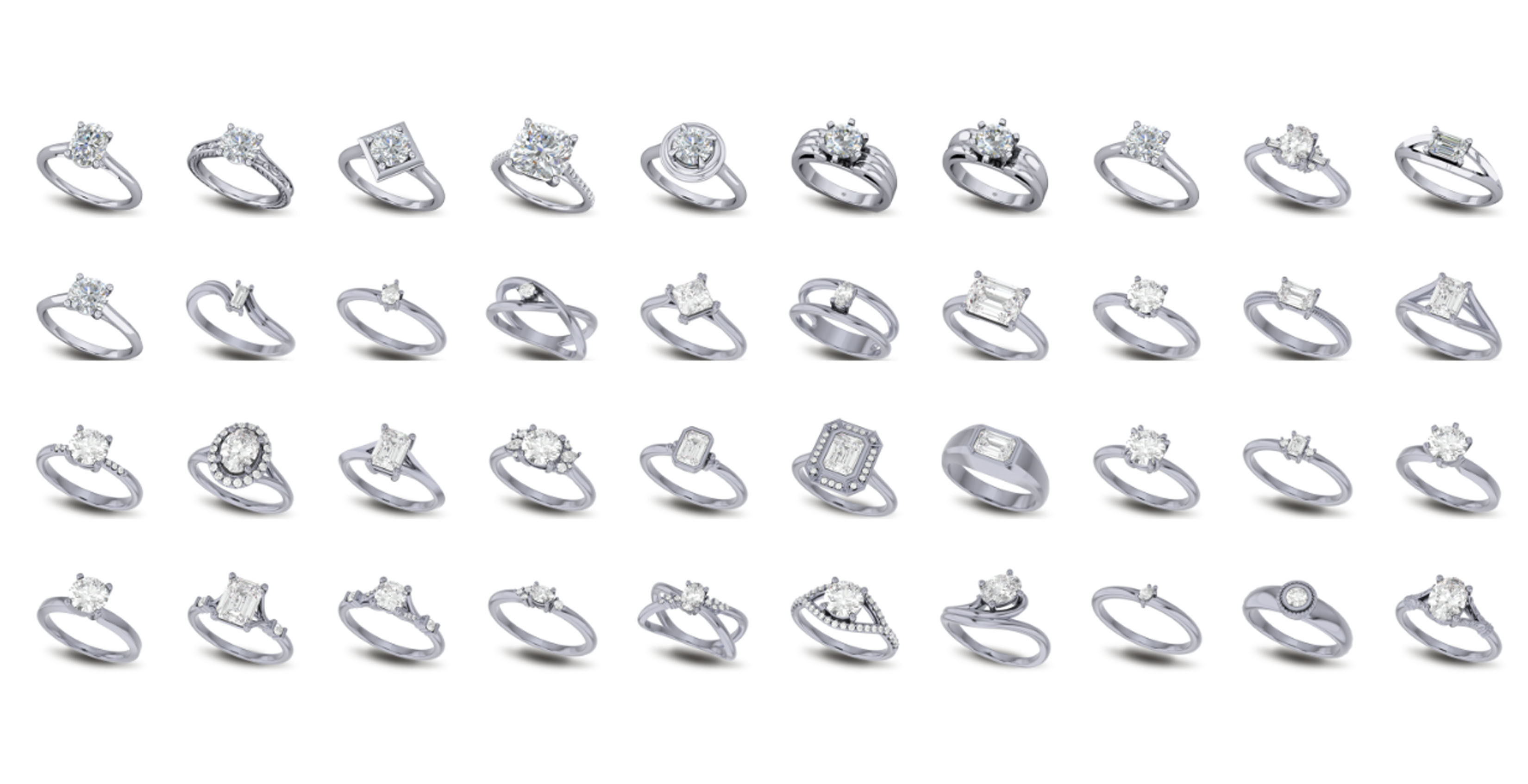 200  Collection 3d Ring Jewellery Models bulk Solitaire 3D print model_43
