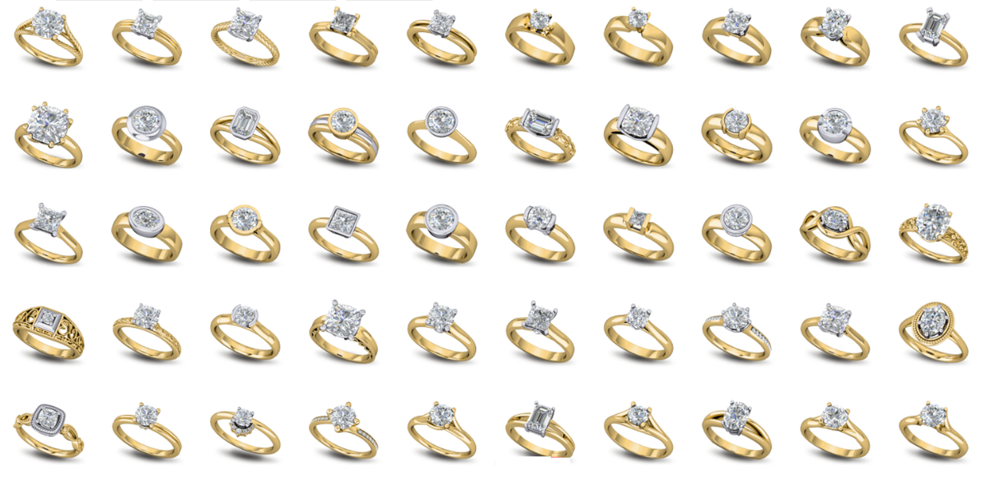 200  Collection 3d Ring Jewellery Models bulk Solitaire 3D print model_50
