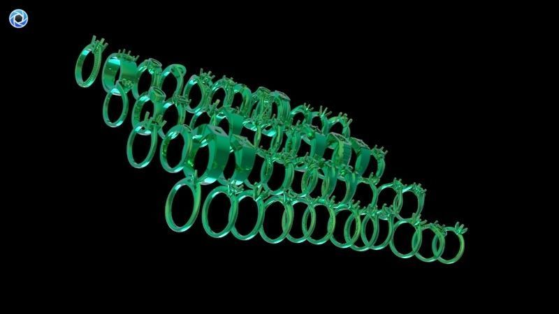 200  Collection 3d Ring Jewellery Models bulk Solitaire 3D print model_20