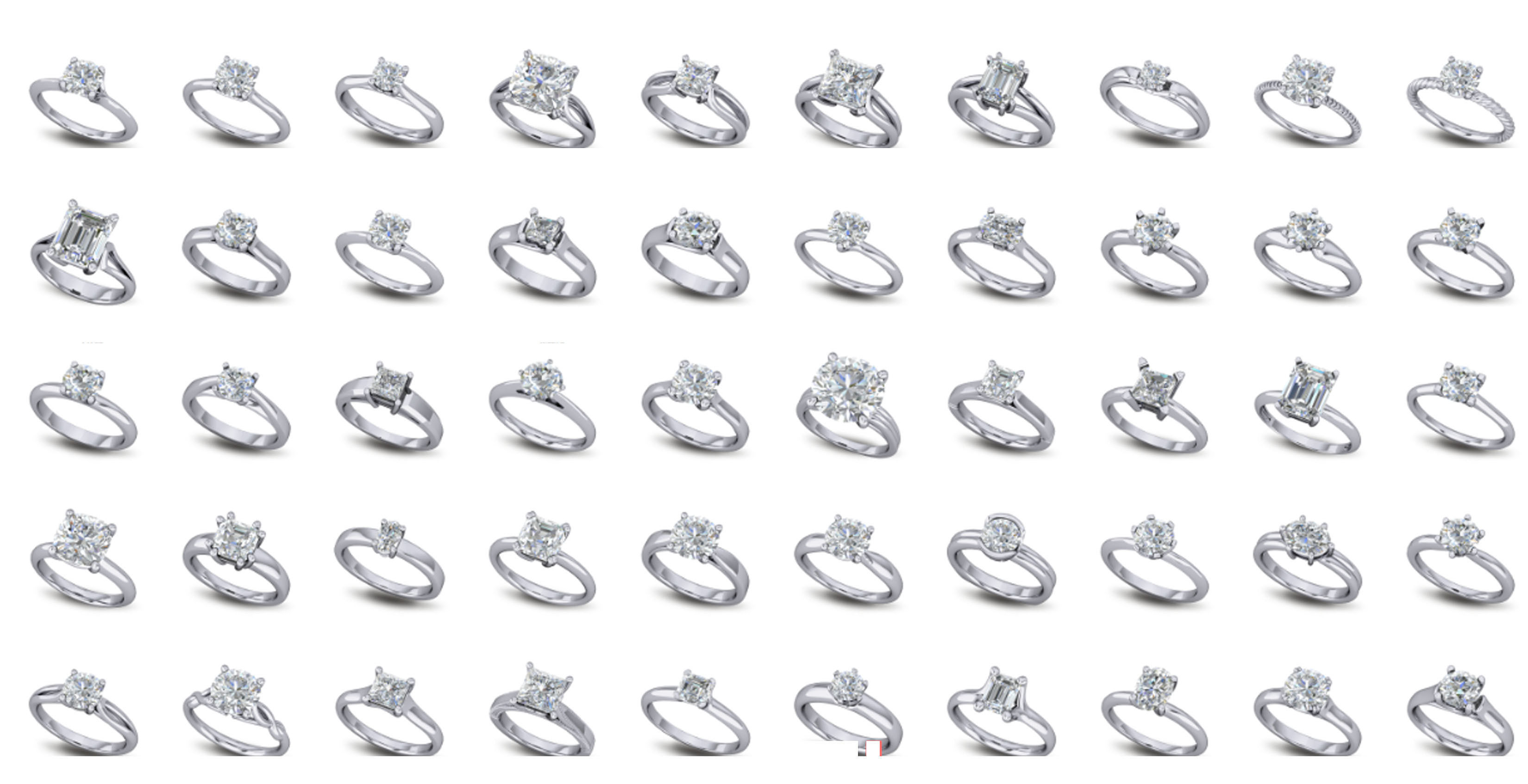 200  Collection 3d Ring Jewellery Models bulk Solitaire 3D print model_38