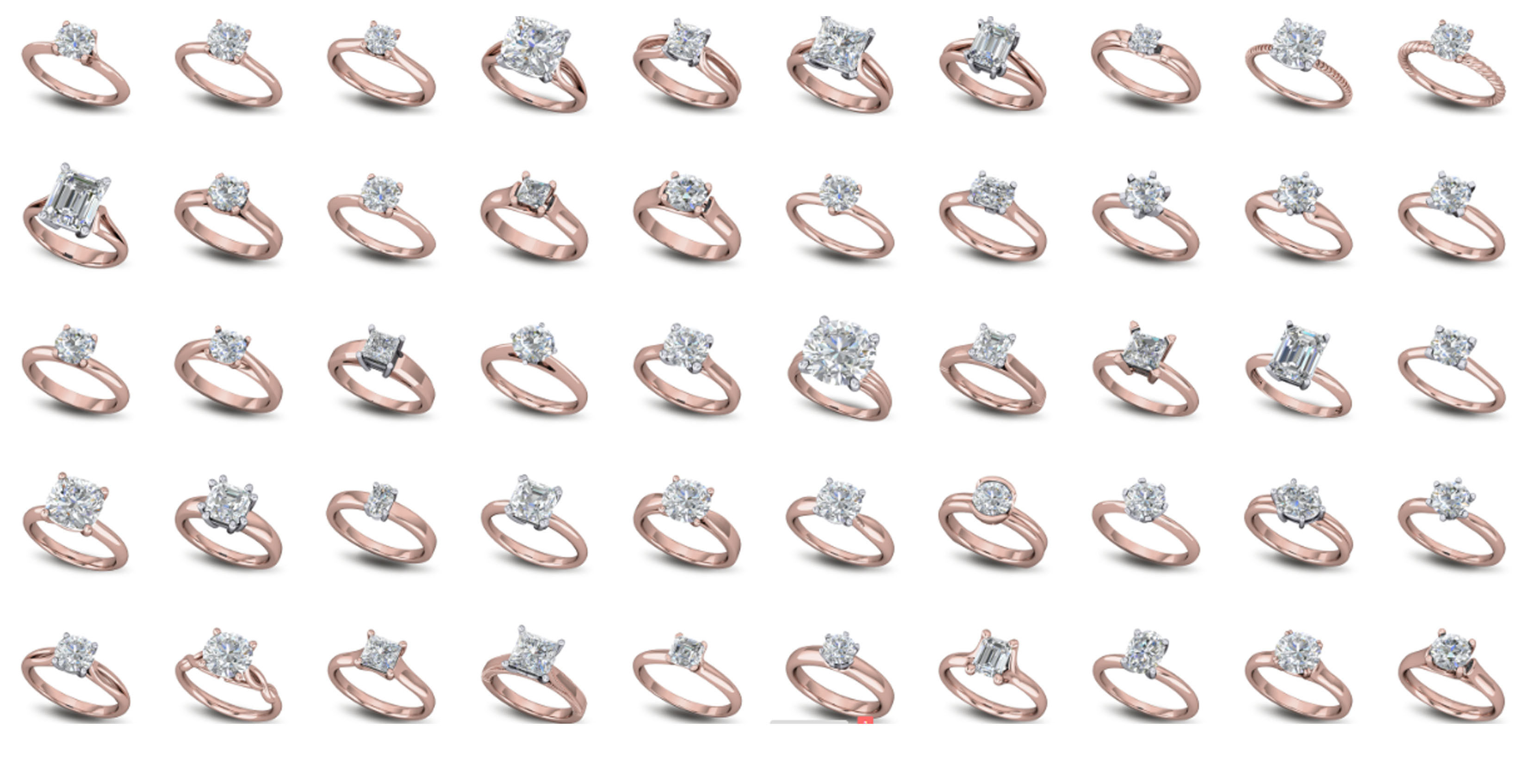 200  Collection 3d Ring Jewellery Models bulk Solitaire 3D print model_37