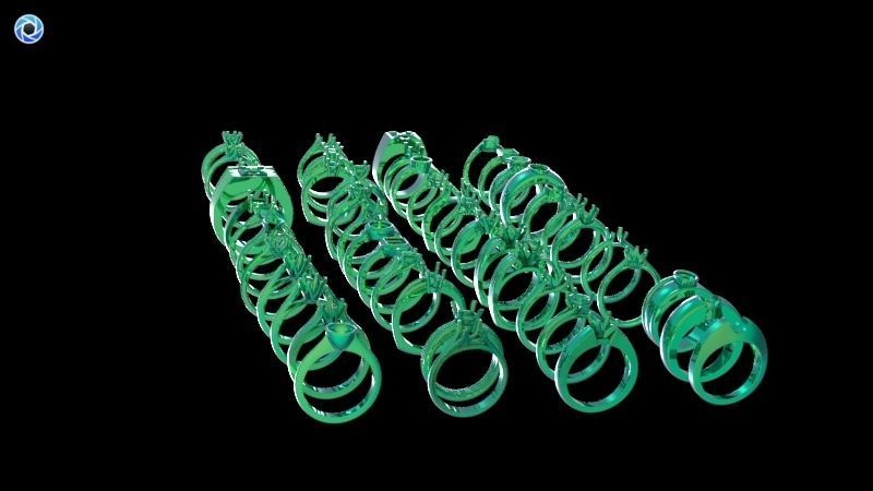 200  Collection 3d Ring Jewellery Models bulk Solitaire 3D print model_7