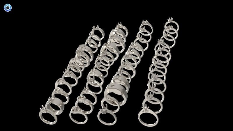 200  Collection 3d Ring Jewellery Models bulk Solitaire 3D print model_25