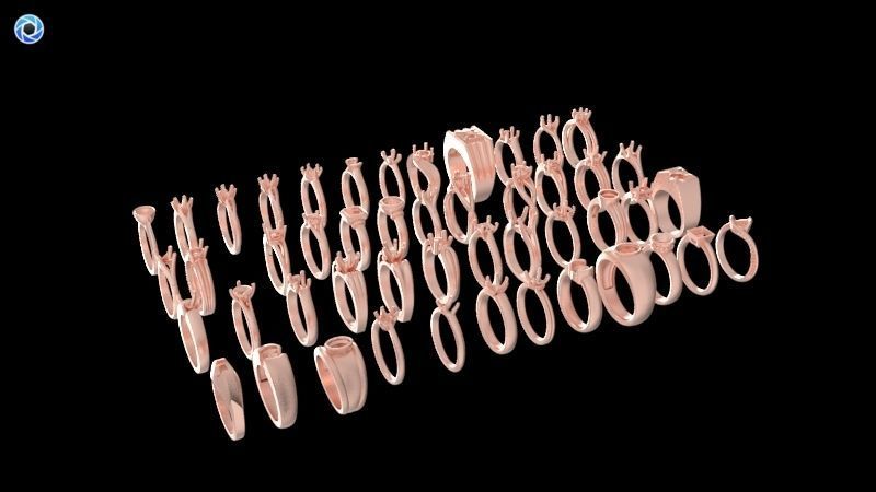 200  Collection 3d Ring Jewellery Models bulk Solitaire 3D print model_15