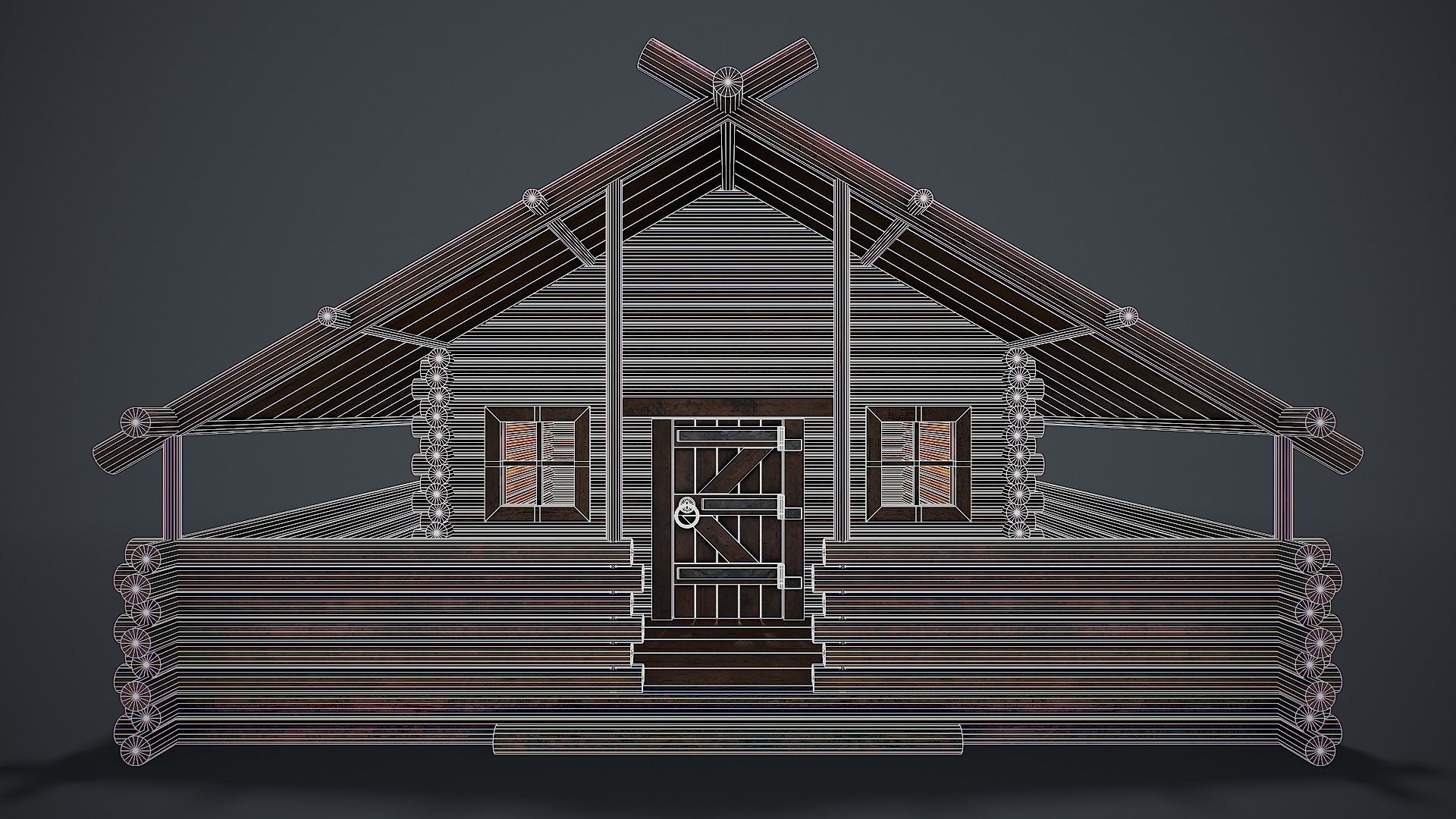 Wooden House 3D Model Low-poly 3D model_5