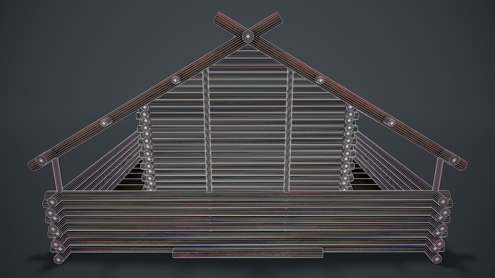 Wooden House 3D Model Low-poly 3D model_9