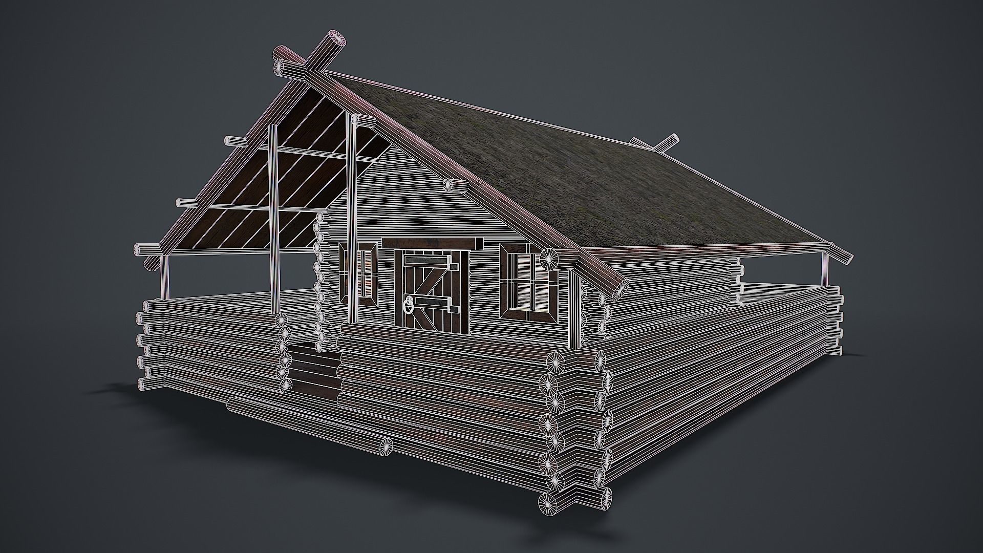 Wooden House 3D Model Low-poly 3D model_3