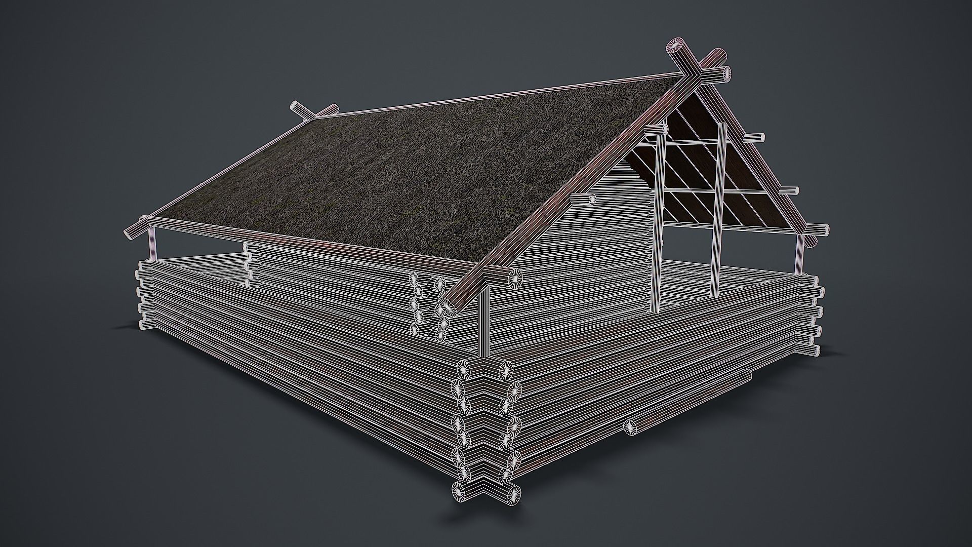 Wooden House 3D Model Low-poly 3D model_7