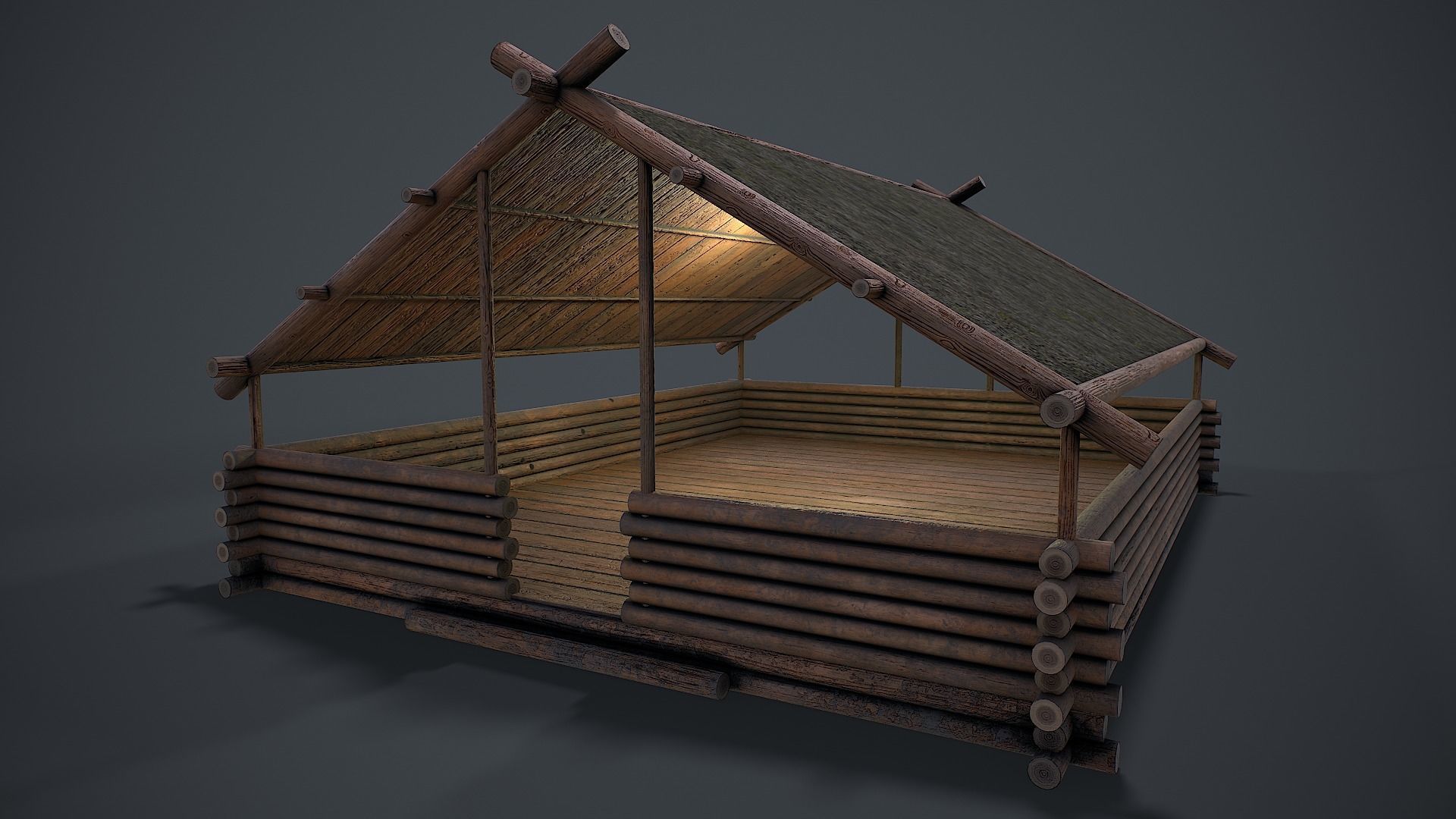 Wooden House 3D Model Low-poly 3D model_21