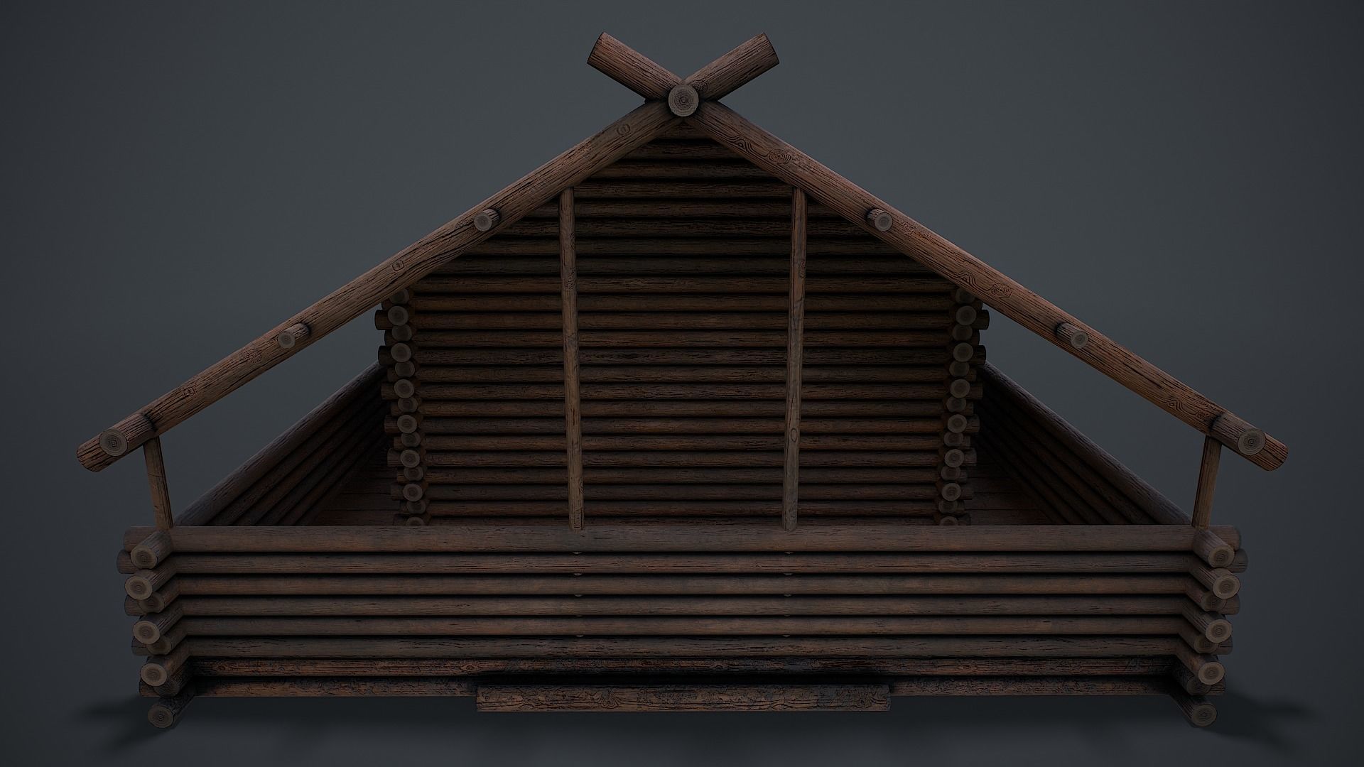 Wooden House 3D Model Low-poly 3D model_8