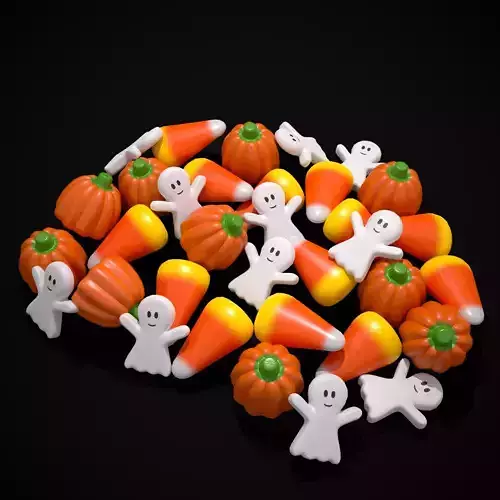 Ghost Candy Halloween Mix Low-poly 3D model